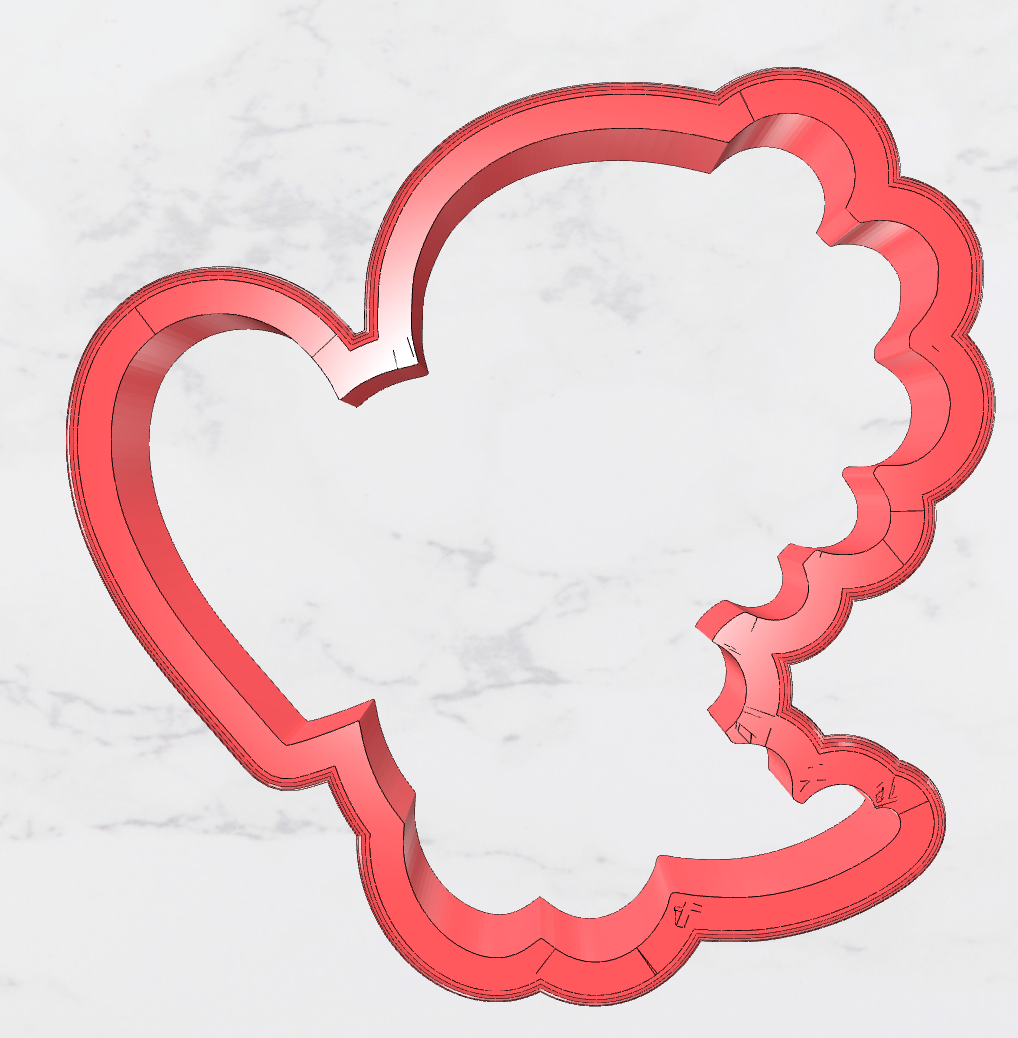 Valentine Dinosaur STL Cookie Cutter File