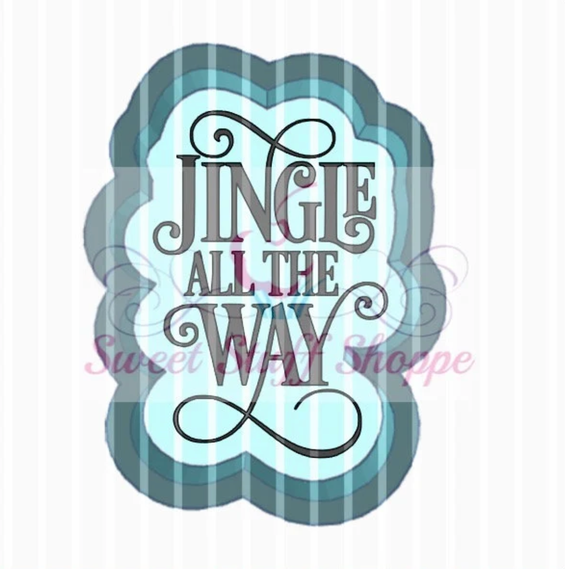 JINGLE ALL The WAY, Silk Screen, Cookie Silk Screen, Silk Screen Cookie Stencil, Mesh Stencil, Cookie Stencil, Custom Silk Screen