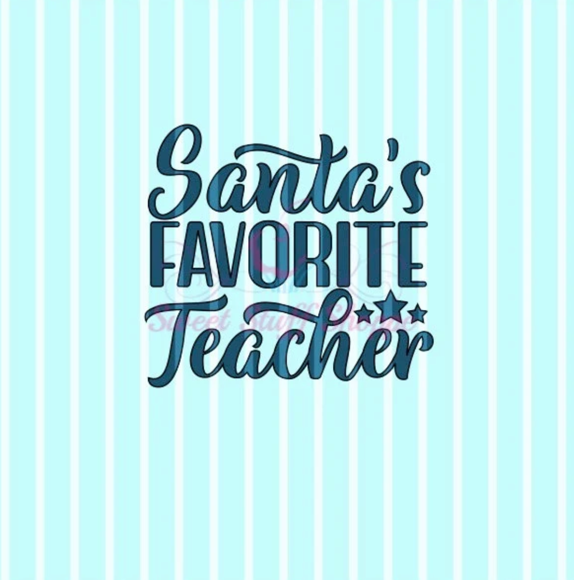 SANTA'S FAVORITE TEACHER - Cookie Silk Screen, Silk Screen Cookie Stencil, Mesh Stencil, Cookie Stencil, Custom Silk Screen