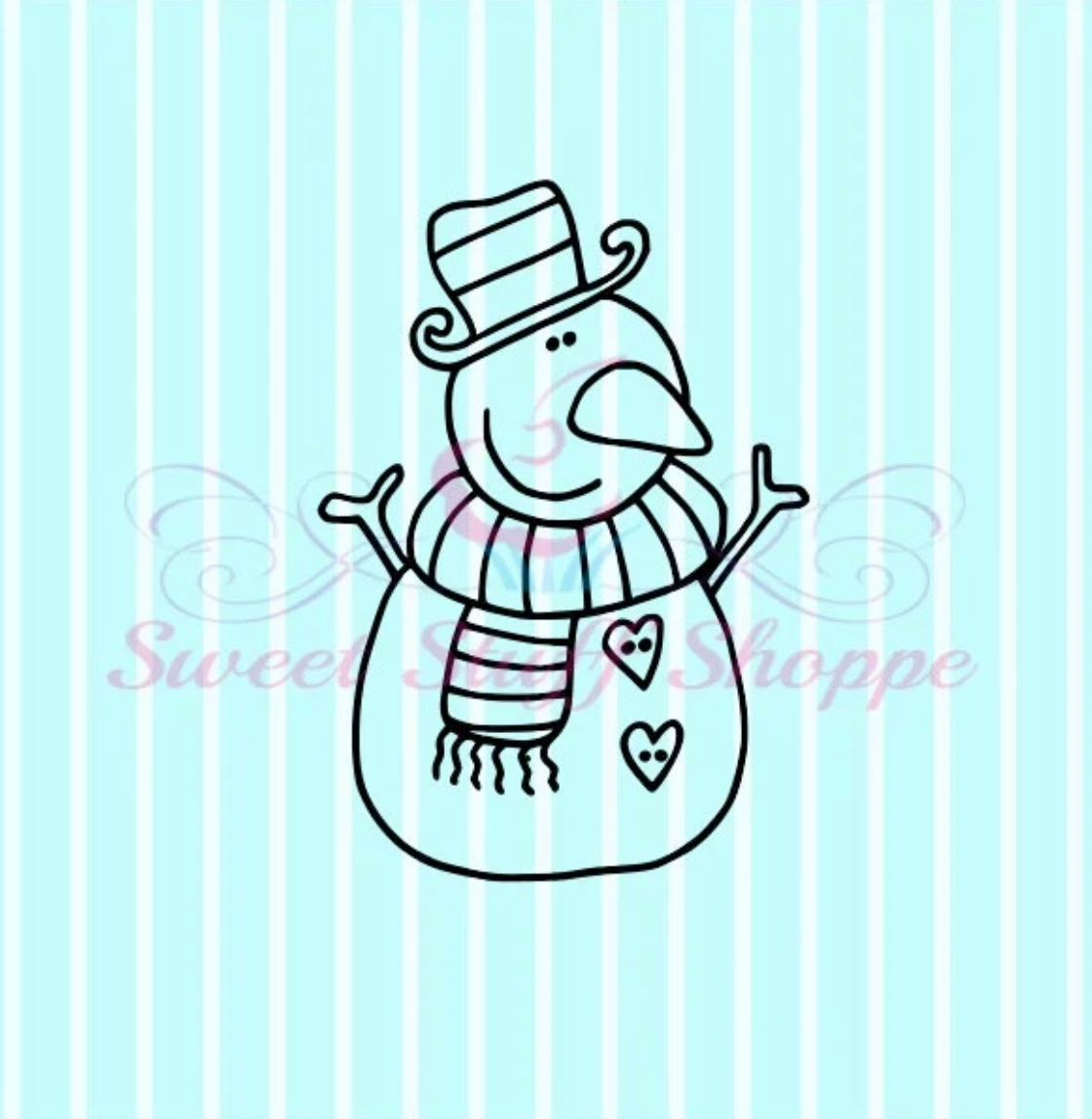 SNOWMAN PYO, Silk Screen, Stuff Shoppe, Silk Screen Cookie Stencil, Mesh Stencil, Cookie Stencil, Custom Silk Screen