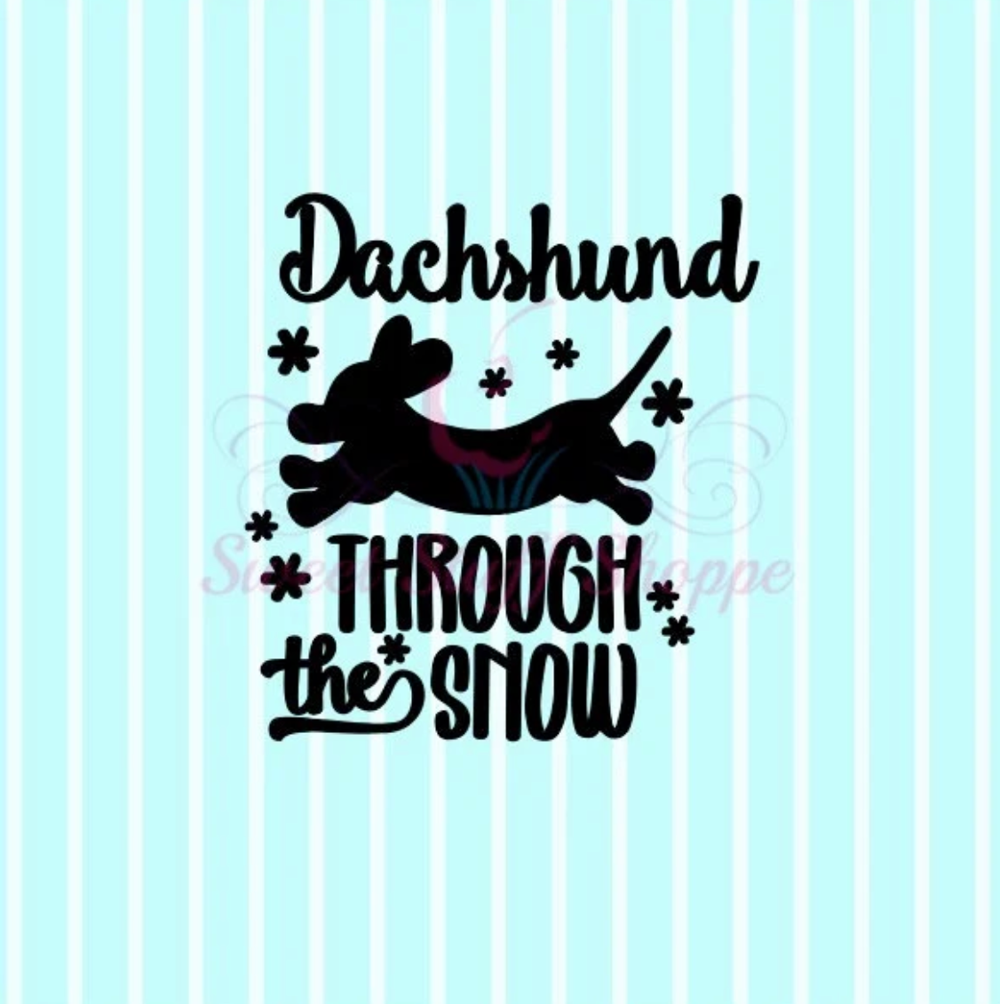 DACHSHUND THROUGH The SNOW - Cookie Silk Screen, Silk Screen Cookie Stencil, Mesh Stencil, Cookie Stencil, Custom Silk Screen