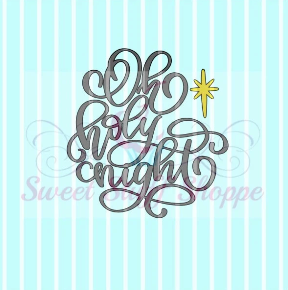 O HOLY NIGHT, Custom Cookie Silk Screen, Cookie Silk Screen, Silk Screen Cookie Stencil, Mesh Stencil, Cookie Stencil