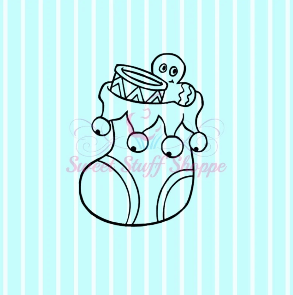 CUTE STOCKING PYO Silk Screen, Cookie Silk Screen, Silk Screen Cookie Stencil, Mesh Stencil, Cookie Stencil, Custom Silk Screen