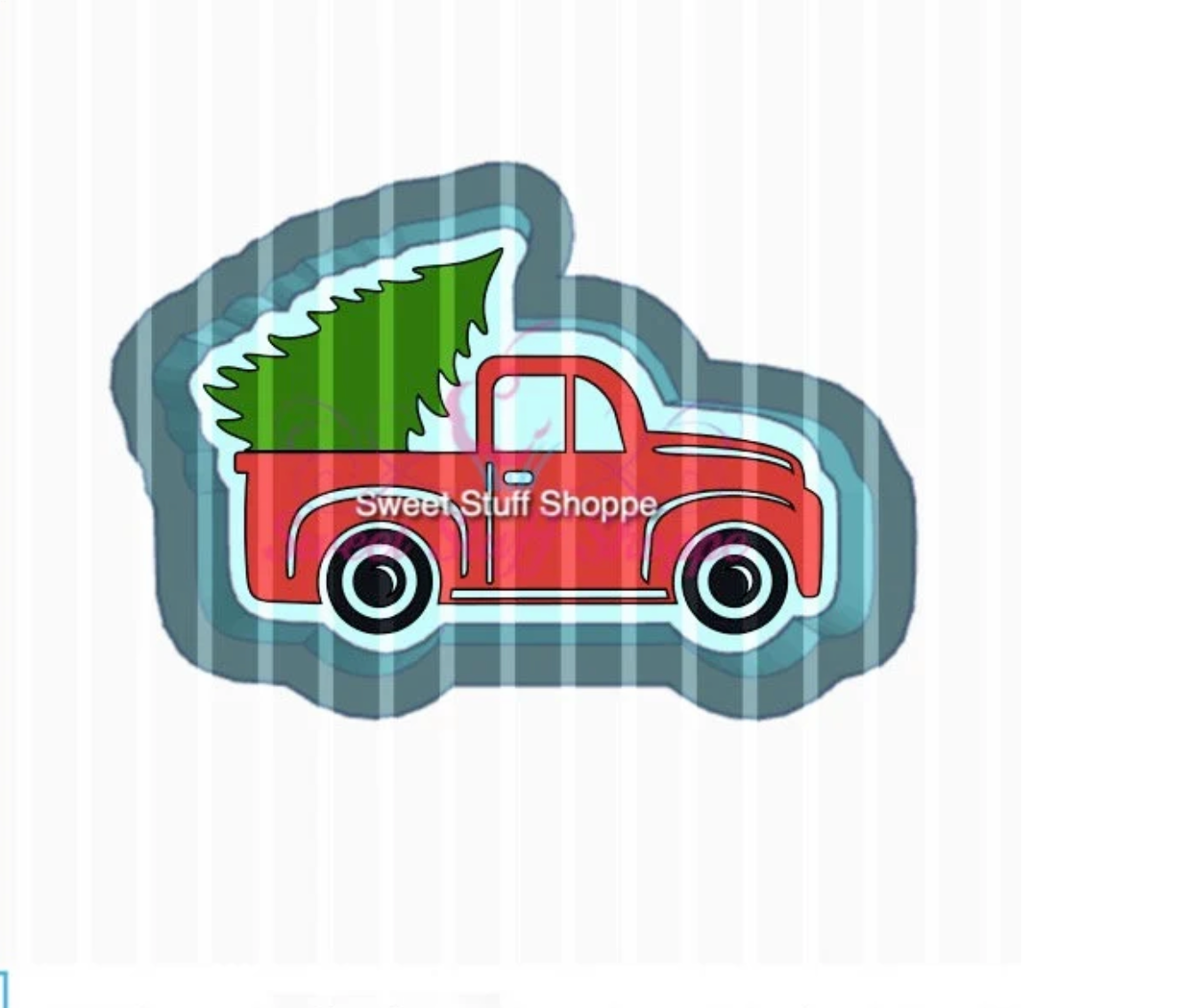 TRUCK WITH TREE, Cookie Silk Screen, Silk Screen Cookie Stencil, Mesh Stencil, Cookie Stencil, Custom Silk Screen