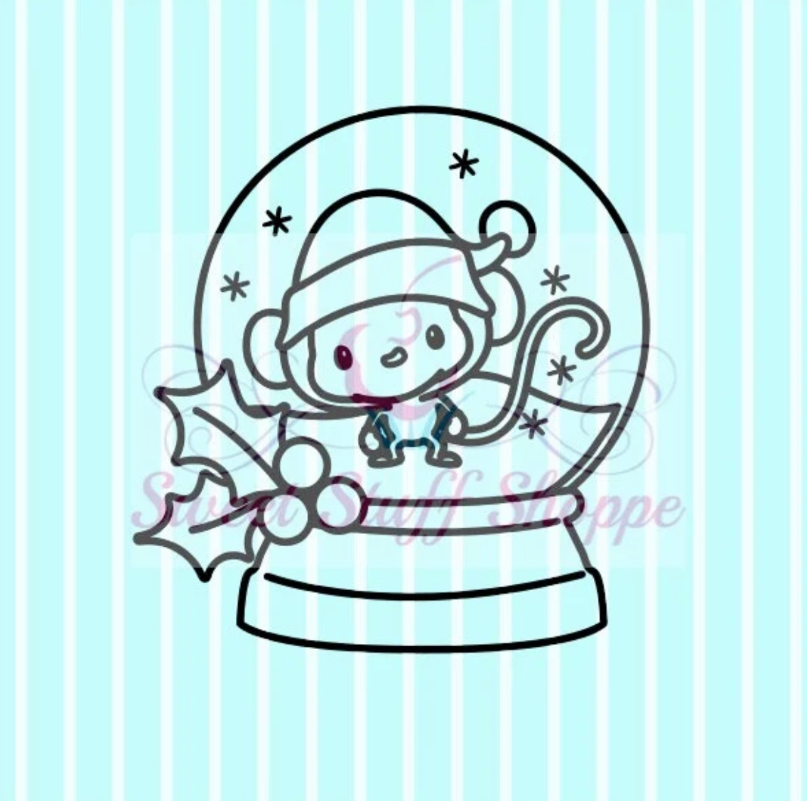 MOUSE SNOW Globe PYO Silk Screen, Cookie Silk Screen, Silk Screen Cookie Stencil, Mesh Stencil, Cookie Stencil, Custom Silk Screen