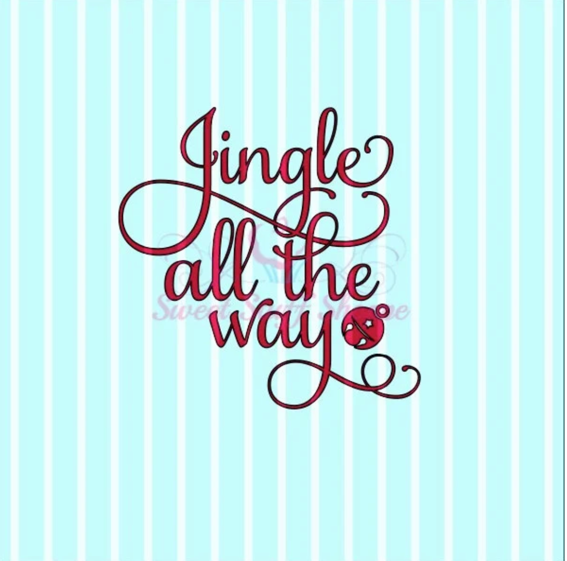 JINGLE ALL THE Way - Cookie Silk Screen, Silk Screen Cookie Stencil, Mesh Stencil, Cookie Stencil, Custom Silk Screen