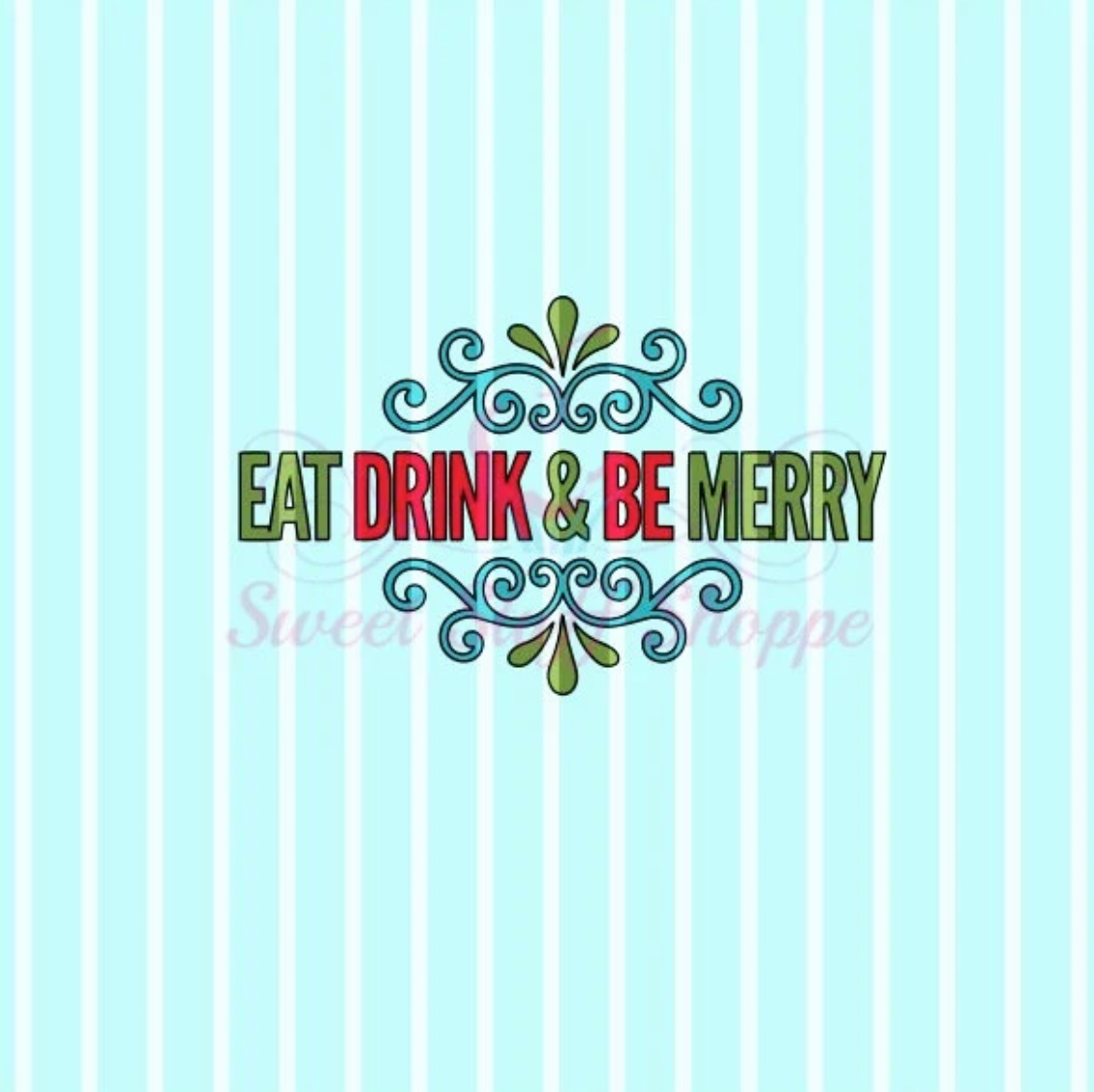EAT, DRINK & BE Merry - Cookie Silk Screen, Silk Screen Cookie Stencil, Mesh Stencil, Cookie Stencil, Custom Silk Screen