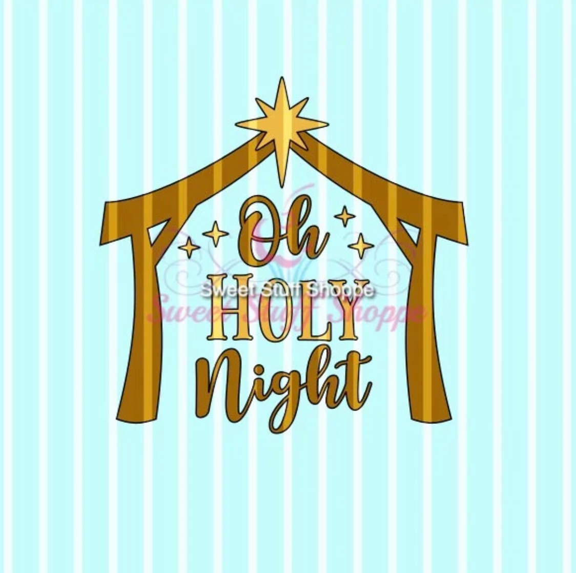 OH HOLY NIGHT, Cookie Silk Screen, Silk Screen Cookie Stencil, Mesh Stencil, Cookie Stencil, Custom Silk Screen