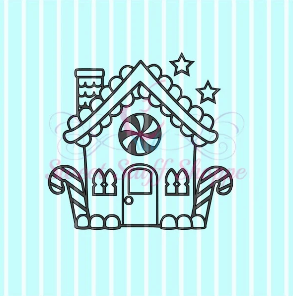 GINGERBREAD HOUSE PYO Cookie Silk Screen, Custom Cookie Silk Screen, Silk Screen Cookie Stencil, Mesh Stencil, Cookie Stencil