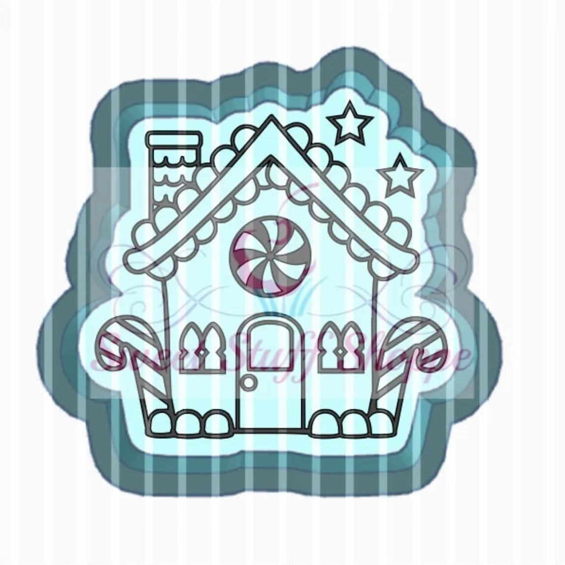 GINGERBREAD HOUSE PYO Cookie Silk Screen, Custom Cookie Silk Screen, Silk Screen Cookie Stencil, Mesh Stencil, Cookie Stencil