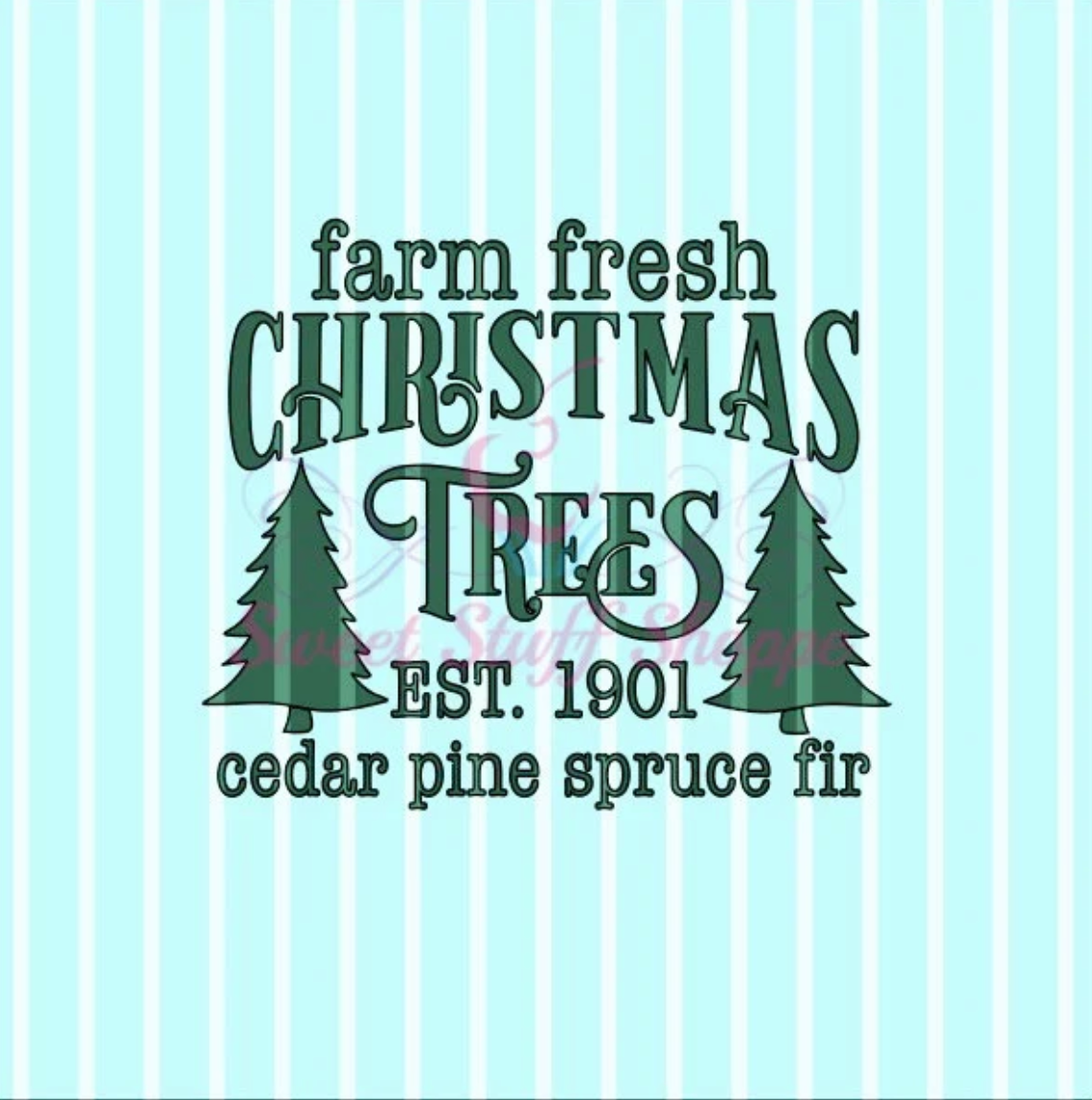 FARM FRESH CHRISTMAS Trees- Silk Screen, Cookie Silk Screen, Silk Screen Cookie Stencil, Cookie Stencil, Custom Silk Screen