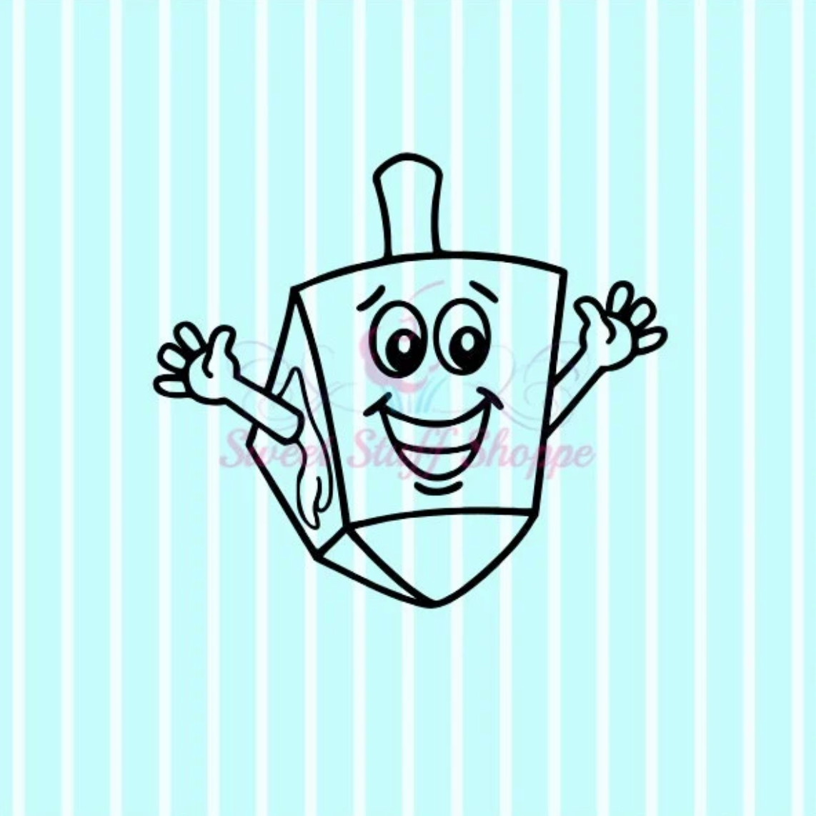 ANIMATED DREIDEL PYO , Silk Screen, Cookie Silk Screen, Custom Cookie Silk Screen, Mesh Stencil, Cookie Stencil