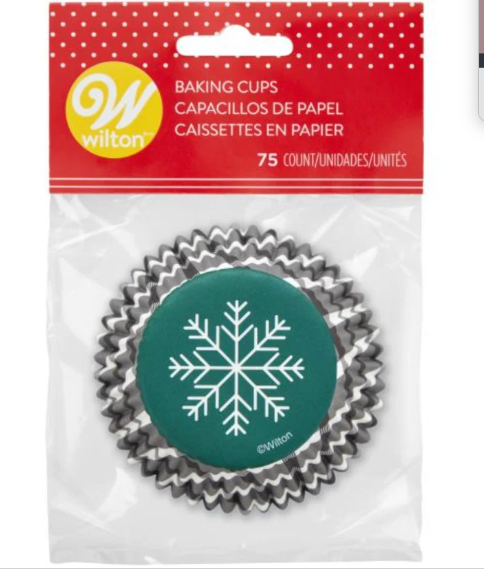 WILTON SNOWFLAKE Cupcake Liners, Baking Cups, Pack of 75, Wilton Baking Cups