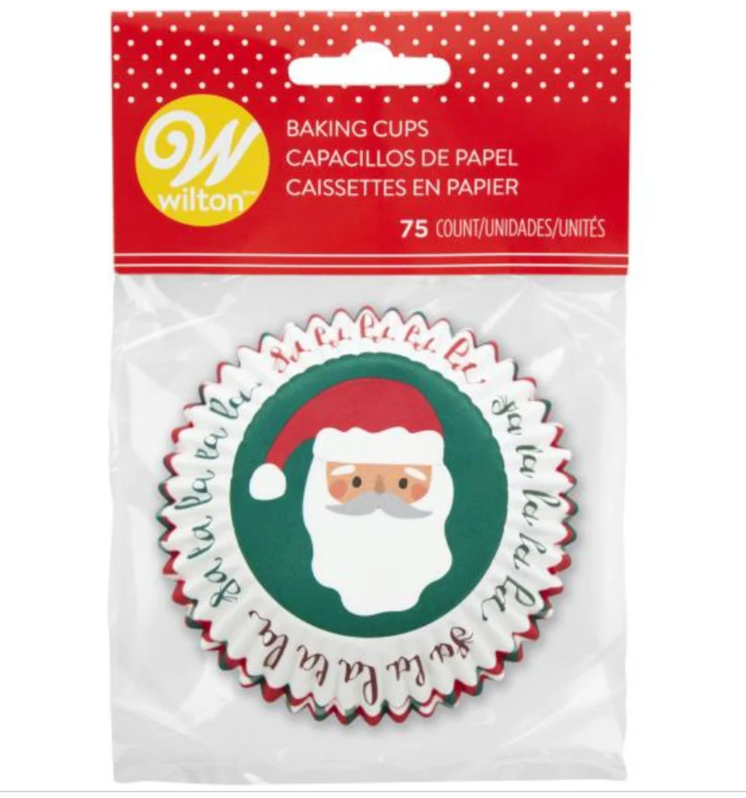 WILTON SANTA Cupcake Liners, Baking Cups, Pack of 75, Wilton Baking Cups