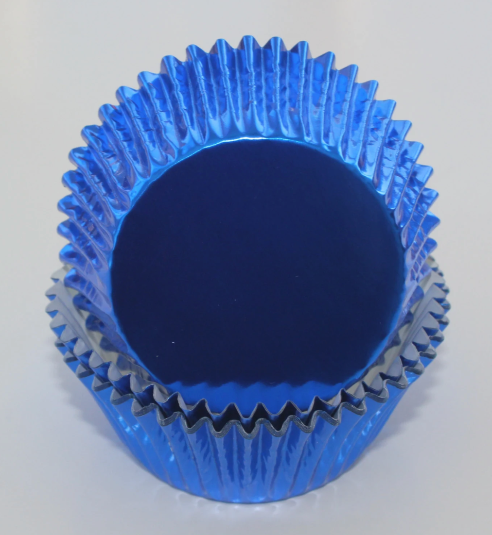 BLUE FOIL Cupcake Liners