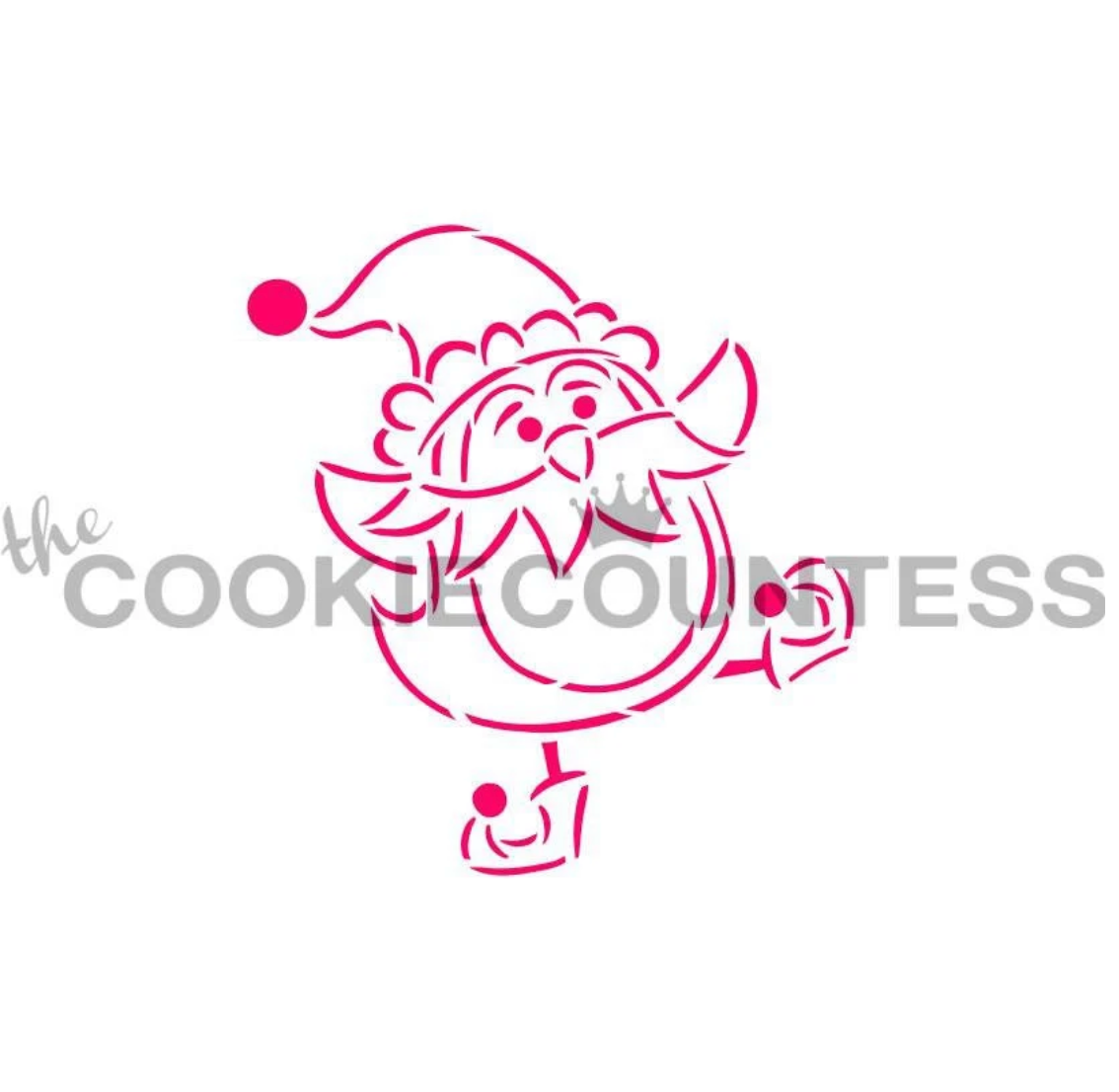DANCING PENGUIN Elf PYO Cookie Countess, Cookie Stencil/Cupcake Stencil