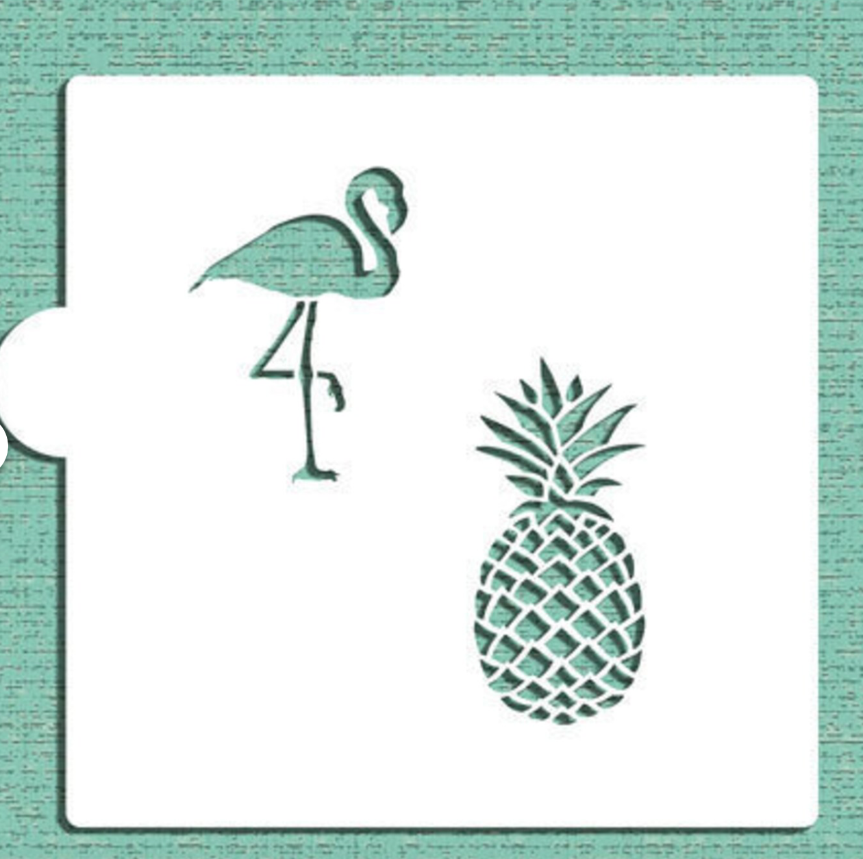 FLAMINGO AND PINEAPPLE Stencil "Designer Stencils" 5" x 5"