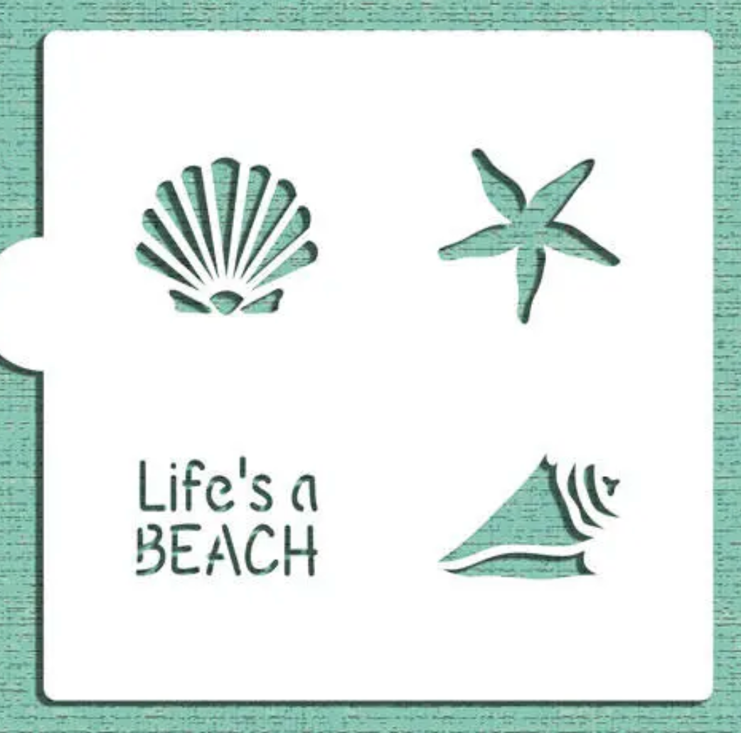 LIFE'S A BEACH Stencil "Designer Stencils" 5" x 5"