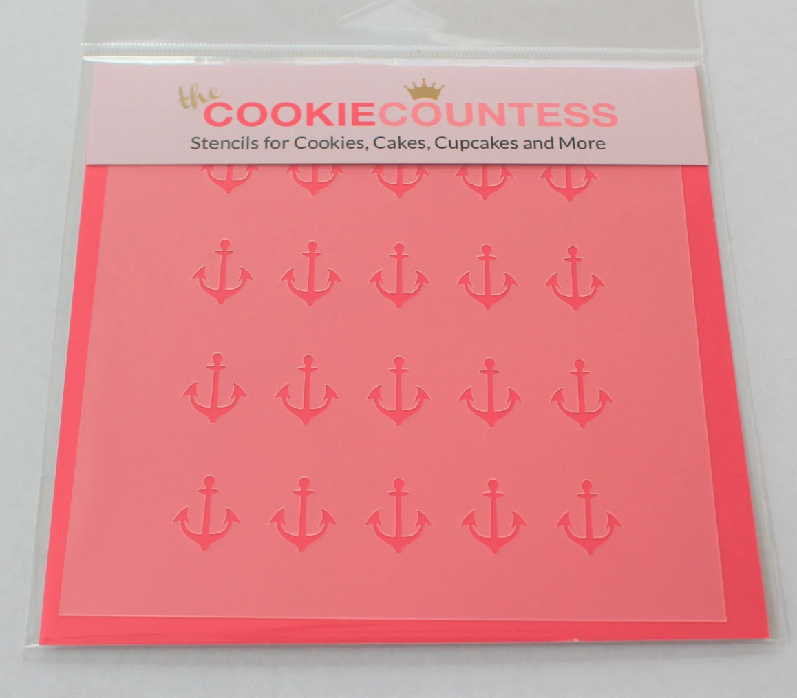 ANCHORS Stencil, Cookie Countess, Cookie Stencil/Cupcake Stencil