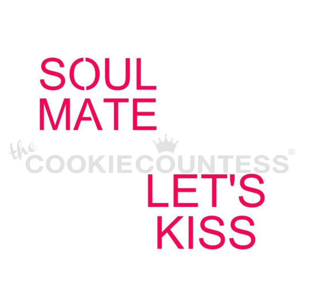 CONVERSATION HEARTS STENCIL Set, Cookie Countess, Cookie Stencil/Cupcake Stencil