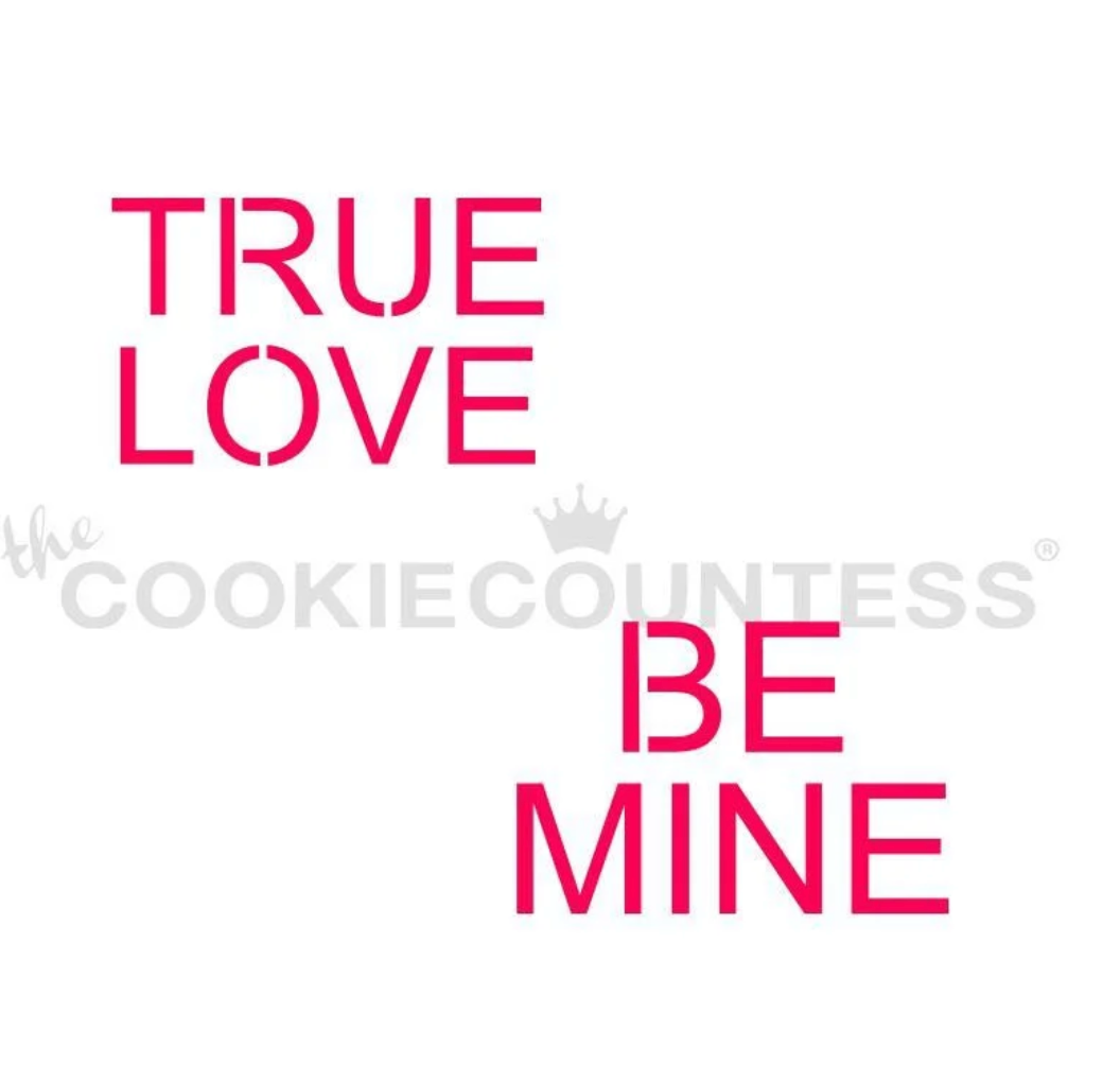 CONVERSATION HEARTS STENCIL Set, Cookie Countess, Cookie Stencil/Cupcake Stencil