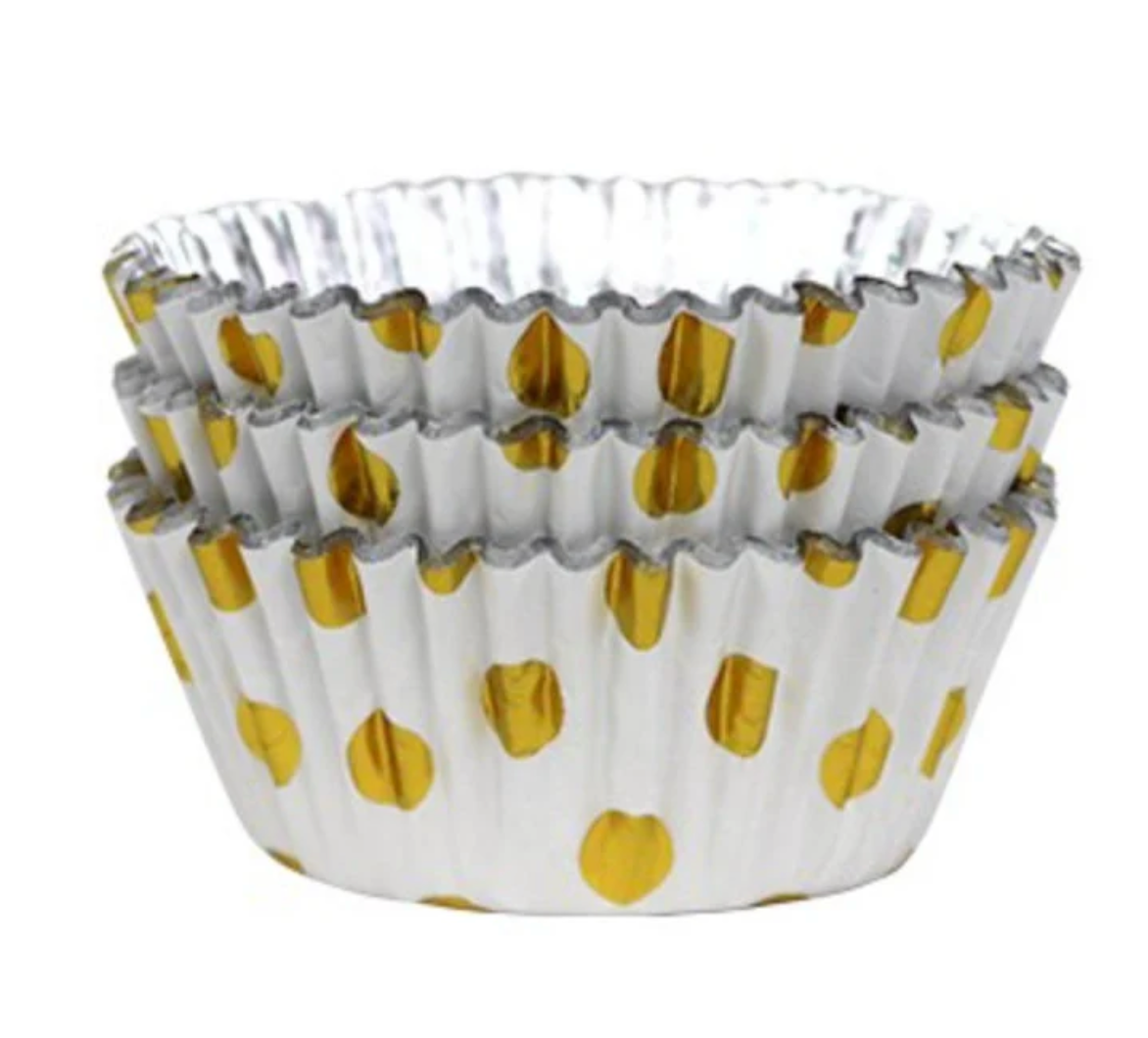 PME METALLIC GOLD - Cupcake Liners - Standard - 30 Per Pack - Foil Lined