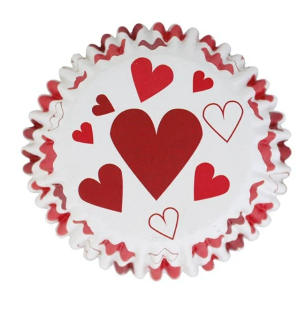 PME LOVE HEARTS - Cupcake Liners - Standard - 30 Per Pack - Foil Lined