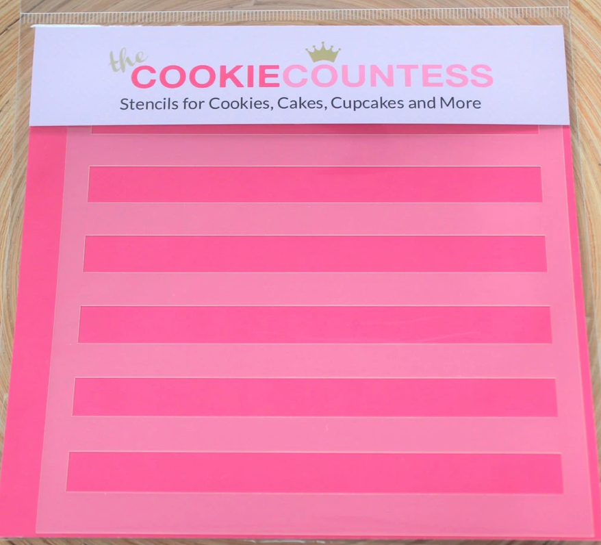WIDE STRIPE Stencil, Cookie Countess, Cookie Stencil/Cupcake Stencil