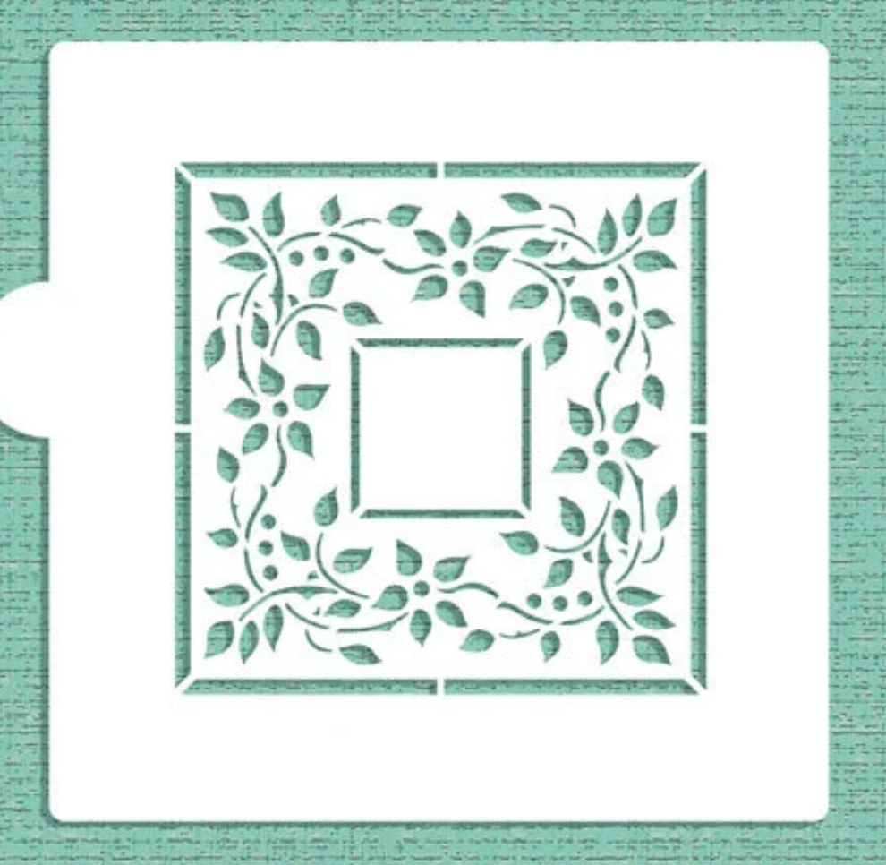 FLORAL FRAME Stencil "Designer Stencils" 5" x 5"