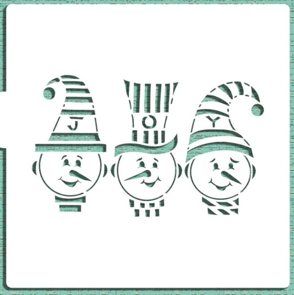 JOY SNOWMEN, Cookie Stencil Set "Designer Stencils"