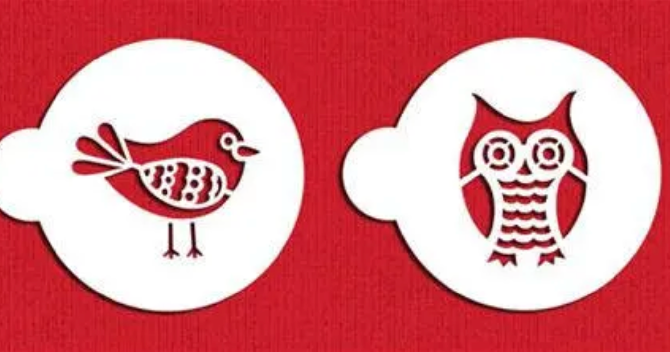 RETRO OWL & BIRD Cookie Stencil Set "Designer Stencils"