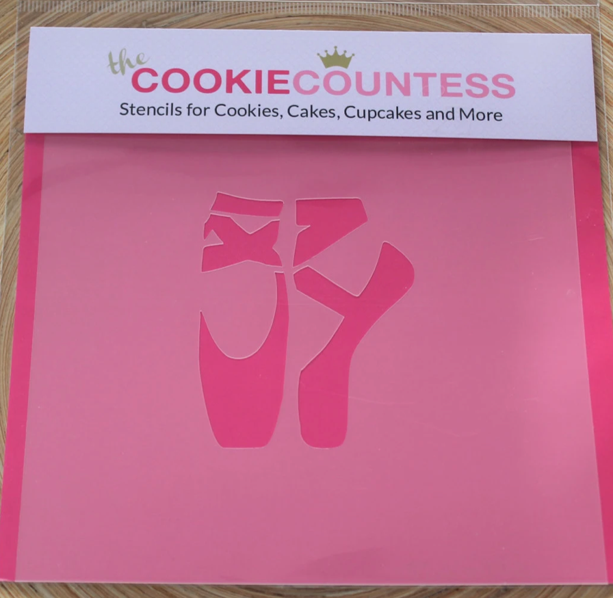 BALLET POINTE SHOES Cookie Countess, Cookie Stencil/Cupcake Stencil