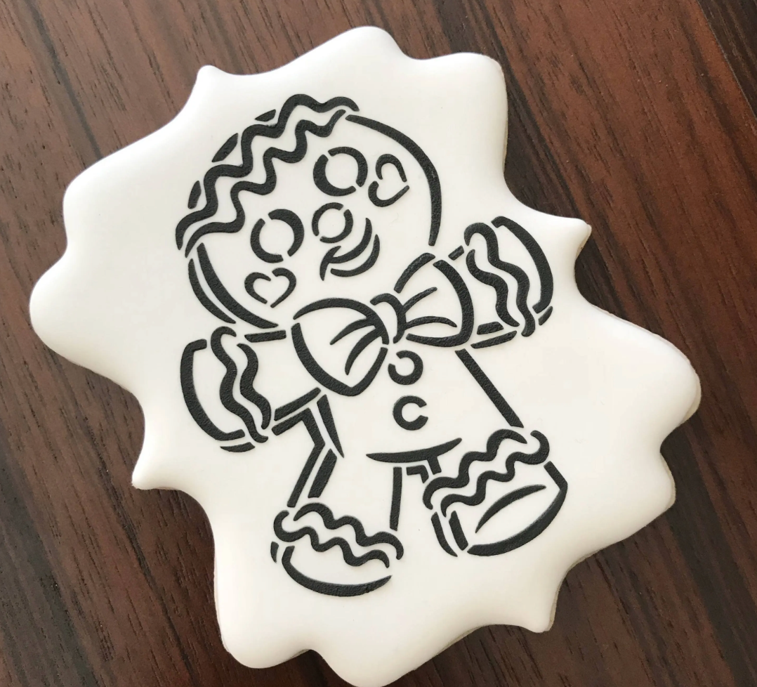 HAPPY GINGERBREAD Man PYO Cookie Countess, Cookie Stencil/Cupcake Stencil