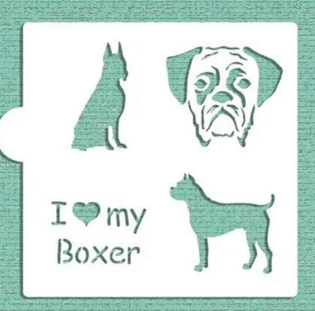 I LOVE MY BOXER Stencil "Designer Stencils" 5" x 5"