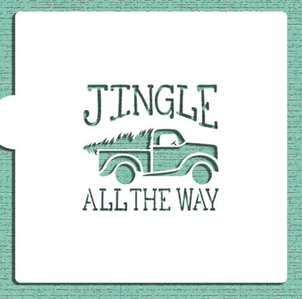 JINGLE ALL THE WAY VINTAGE TRUCK, Cookie Stencil Set "Designer Stencils
