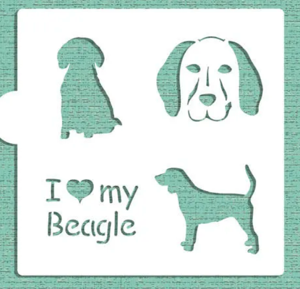 I LOVE MY BEAGLE Cookie Stencil "Designer Stencils" 5" x 5"