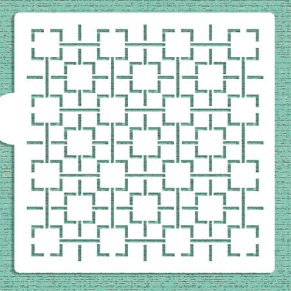 RETRO SQUARE LATTICE Cookie Stencil "Designer Stencils" 5" x 5"