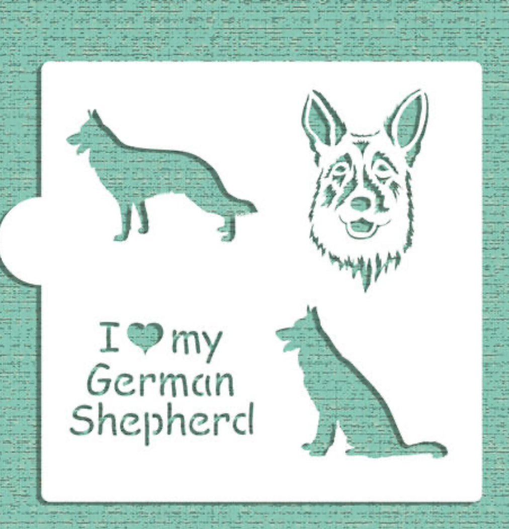 I LOVE MY GERMAN Shepherd Cookie Stencil "Designer Stencils" 5" x 5"