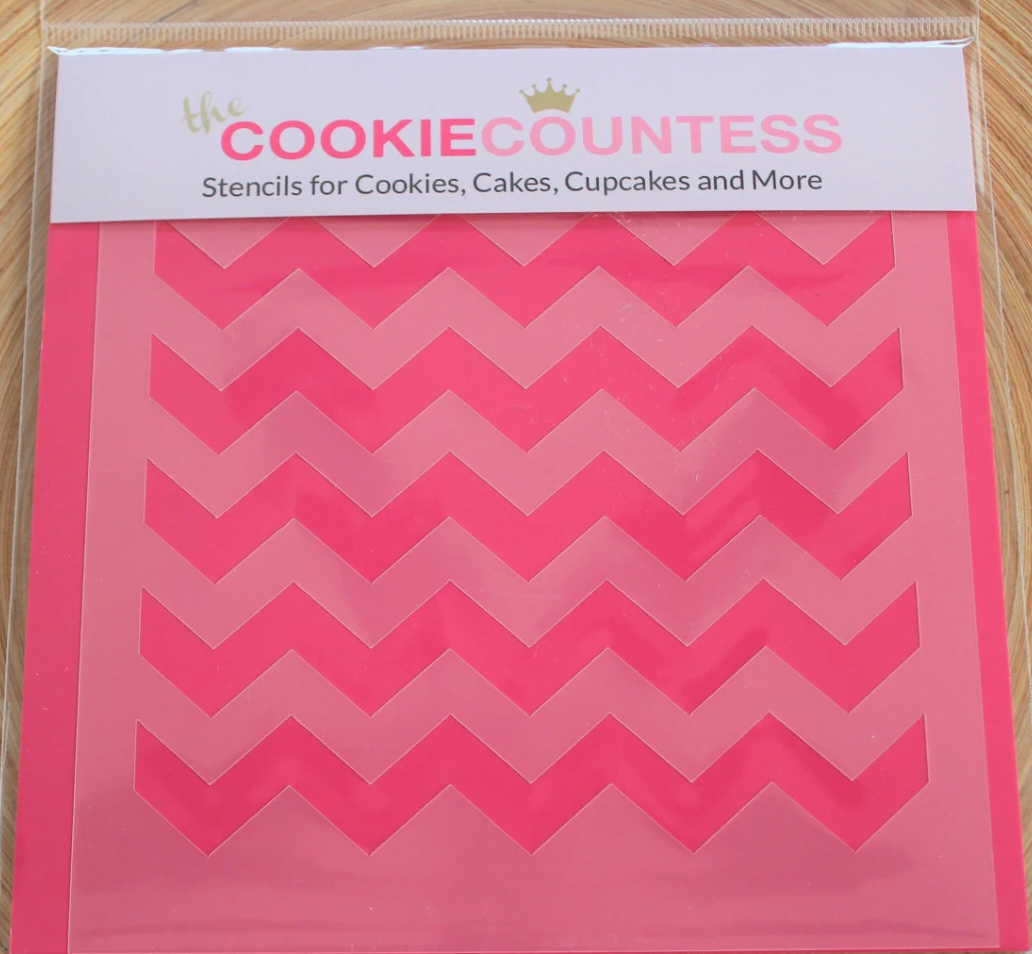 CHEVRON STENCIL, Cookie Countess, Cookie Stencil/Cupcake Stencil