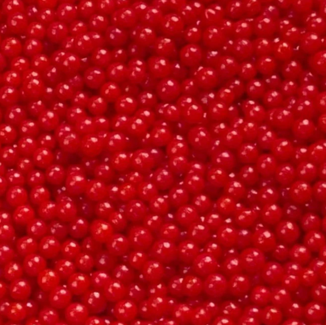 RED Candy BEADS, Sprinkles , Red, 2 Ounces or 4 Ounces, Candy Pearls, 4MM