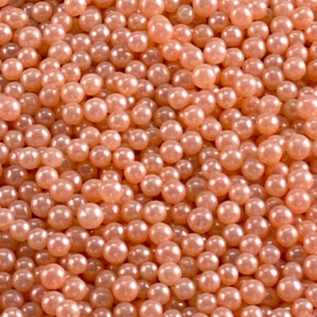 PEARL ROSE GOLD Candy Beads, Sprinkles , Rose Gold, 2 or 4 Ounces, Candy Pearls, 4MM