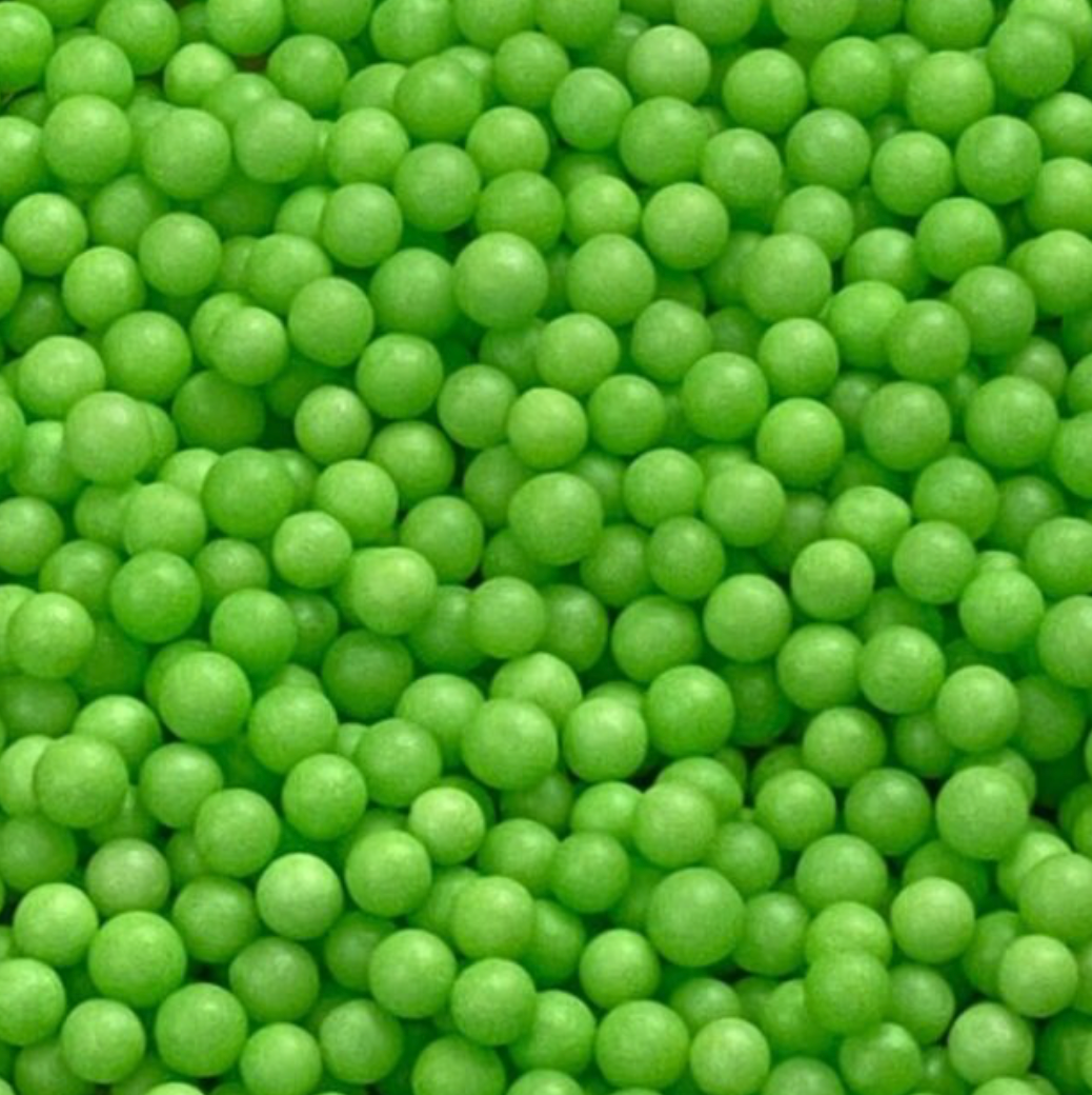 GREEN Candy BEADS, Sprinkles , Green, 4 Ounces or 2 Ounces, Candy Pearls, 4MM