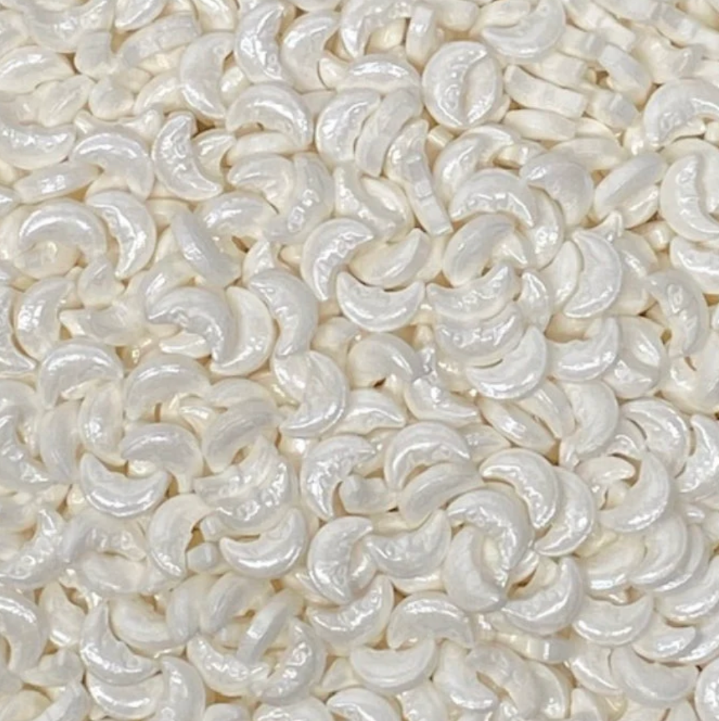 WHITE PEARL MOONS Sprinkles, White Sprinkles, Sprinkles, 2 Ounce or 4 Ounce