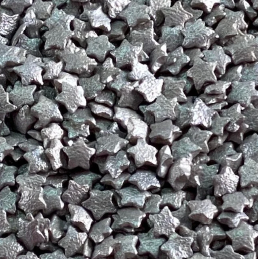 SILVER SHIMMER STARS Sprinkles, Sweet Stuff Shoppe, Edible Sprinkles