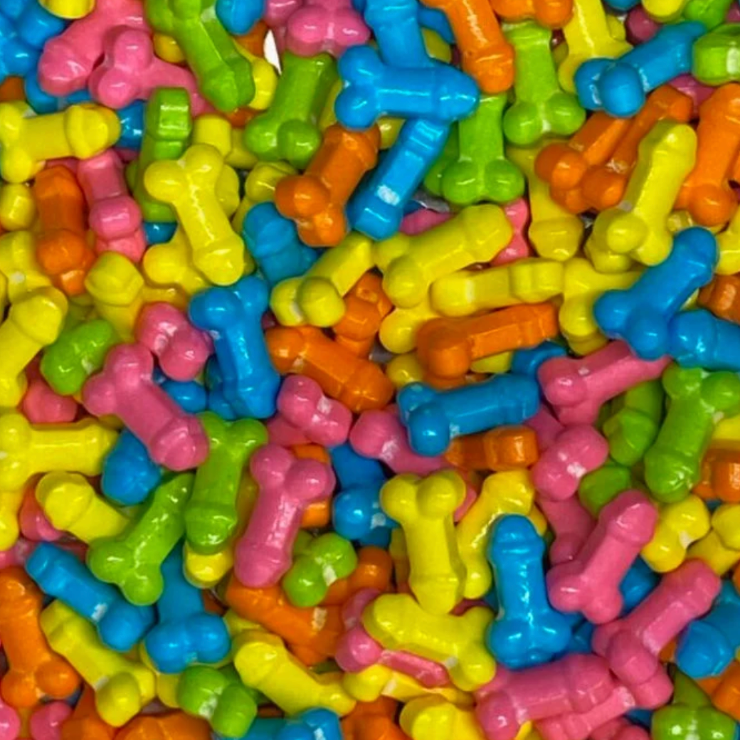 PENIS SPRINKLES, Brown, Beige, Colorful, Color Sprinkles, 4 Ounces or 2 Ounces