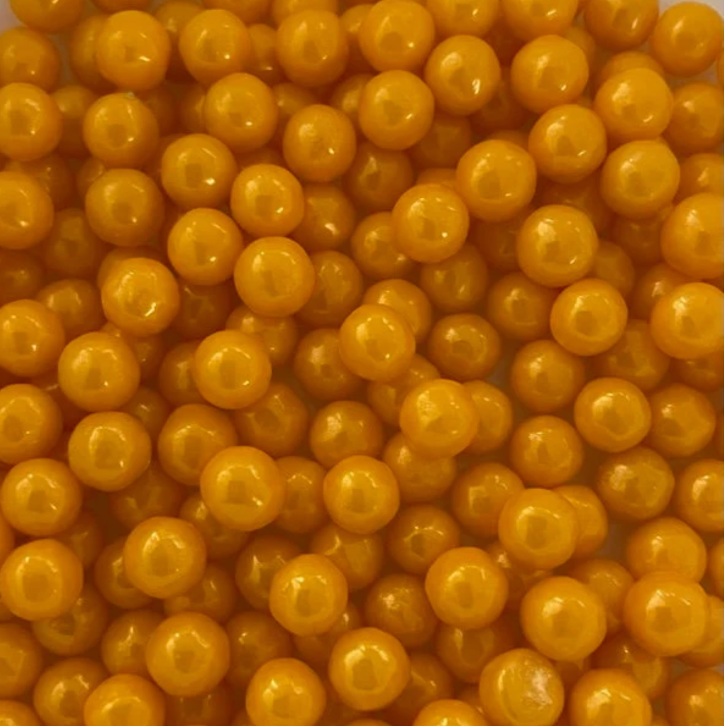 GOLD Sugar Pearls "Cake/Cupcake/Cookie Decorations", 7MM, 2 Ounce or 4 Ounce