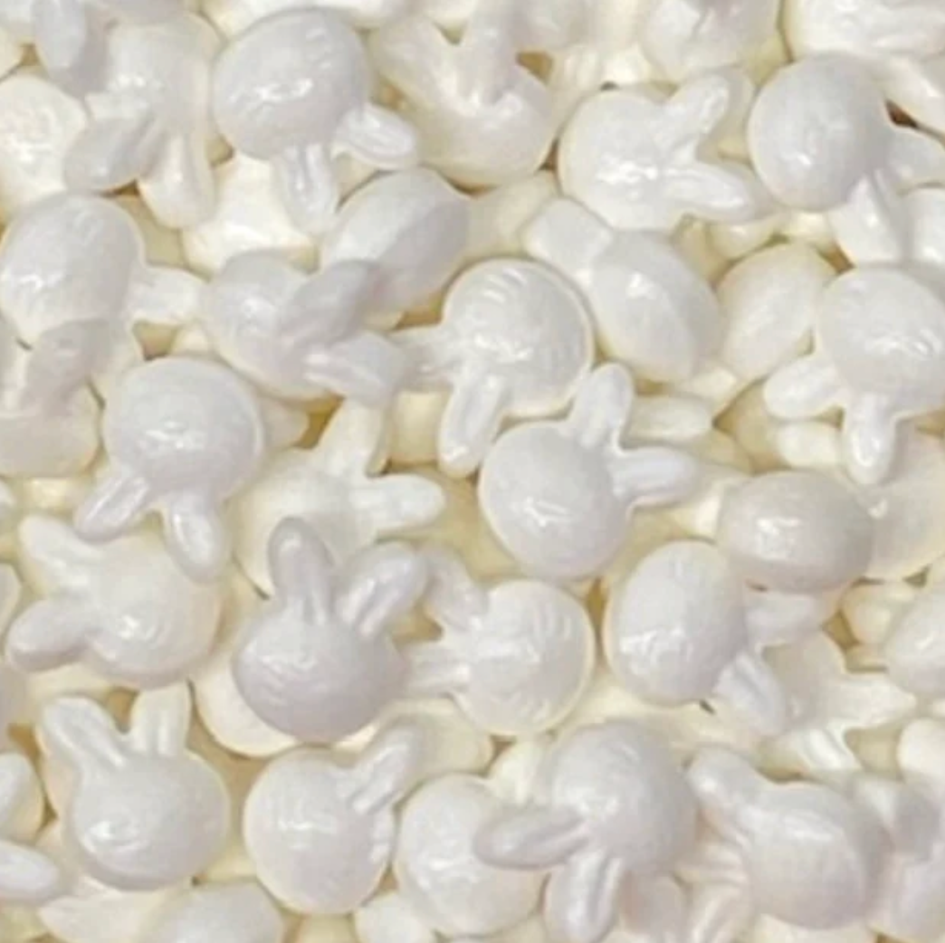 WHITE BUNNY Sprinkles, White Sprinkles, 4 Ounces or 2 Ounces, Sprinkles