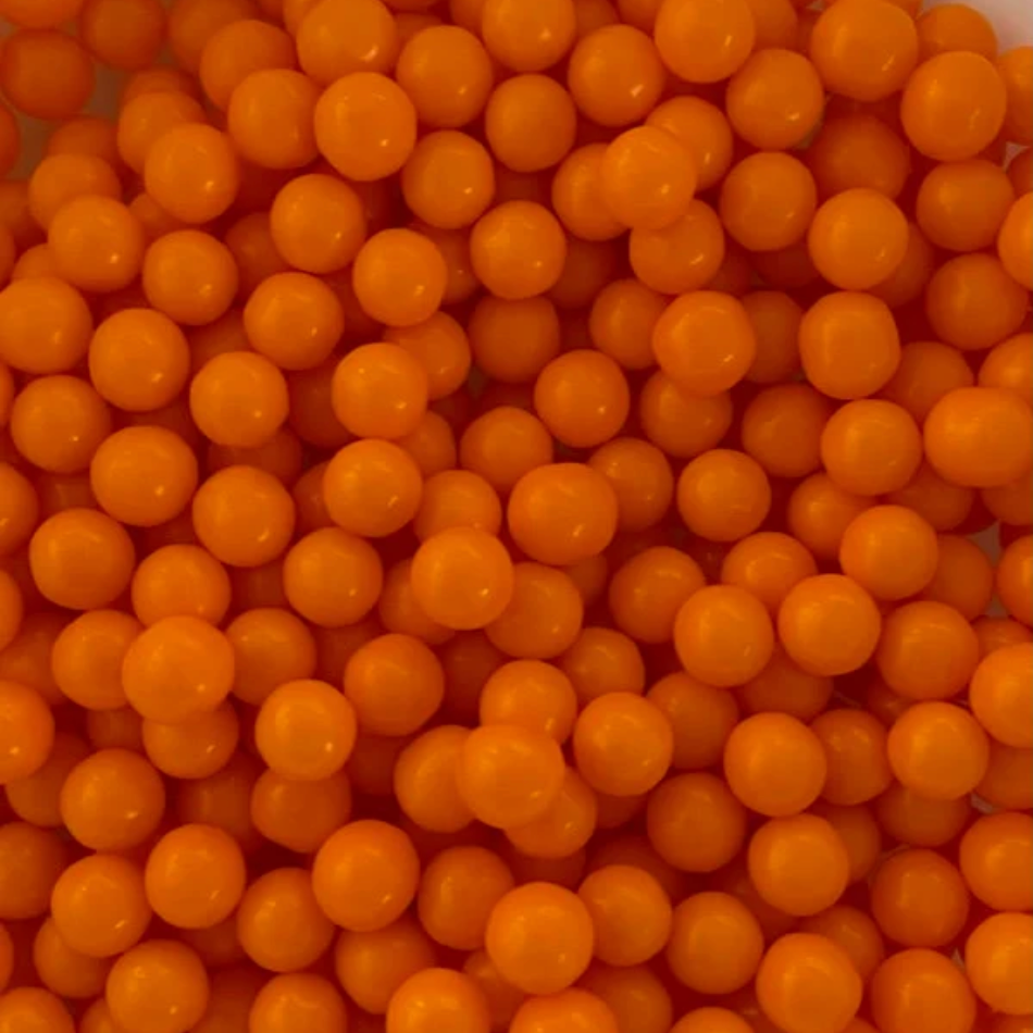 ORANGE Sugar Pearls, 7MM Bead, 2 Ounce or 4 Ounce
