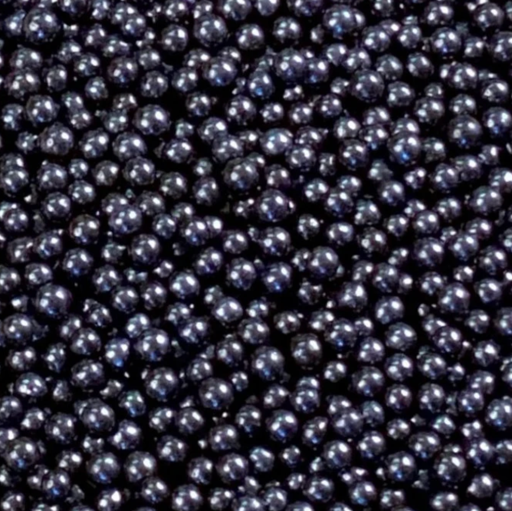 PEARL BLACK Candy BEADS, Sprinkles , Black, 2 Ounces, Candy Pearls, 4MM