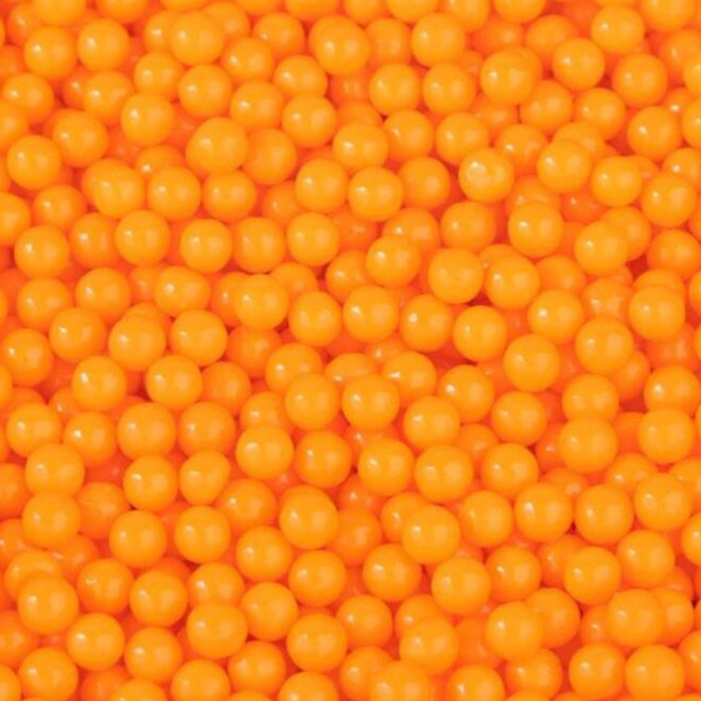 ORANGE Candy Beads, Sprinkles , 4 Ounces, Candy Pearls, 4MM